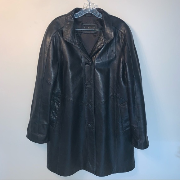 Bod & Christensen Black Mid Length Soft Leather Jacket - Picture 1 of 10